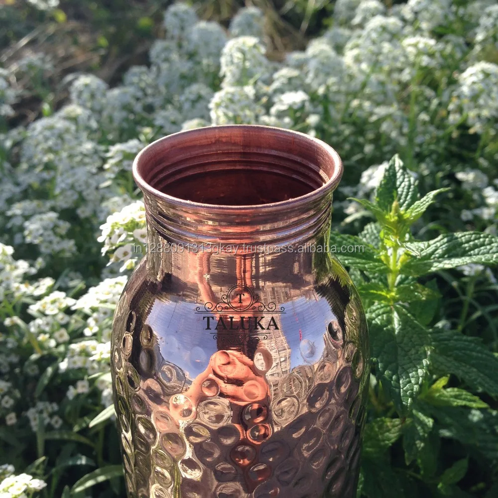 Best quality hammered designer leak proof 33 oz pure copper water bottle