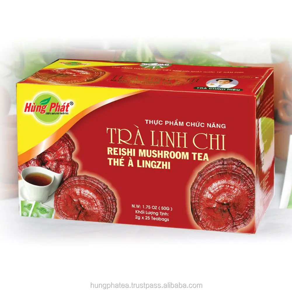 Vietnam Herbal Reishi Mushroom Flavored Bagged Tea GMP HACCP ISO Certified Organic Slimming Tea with 2 Years Shelf Life