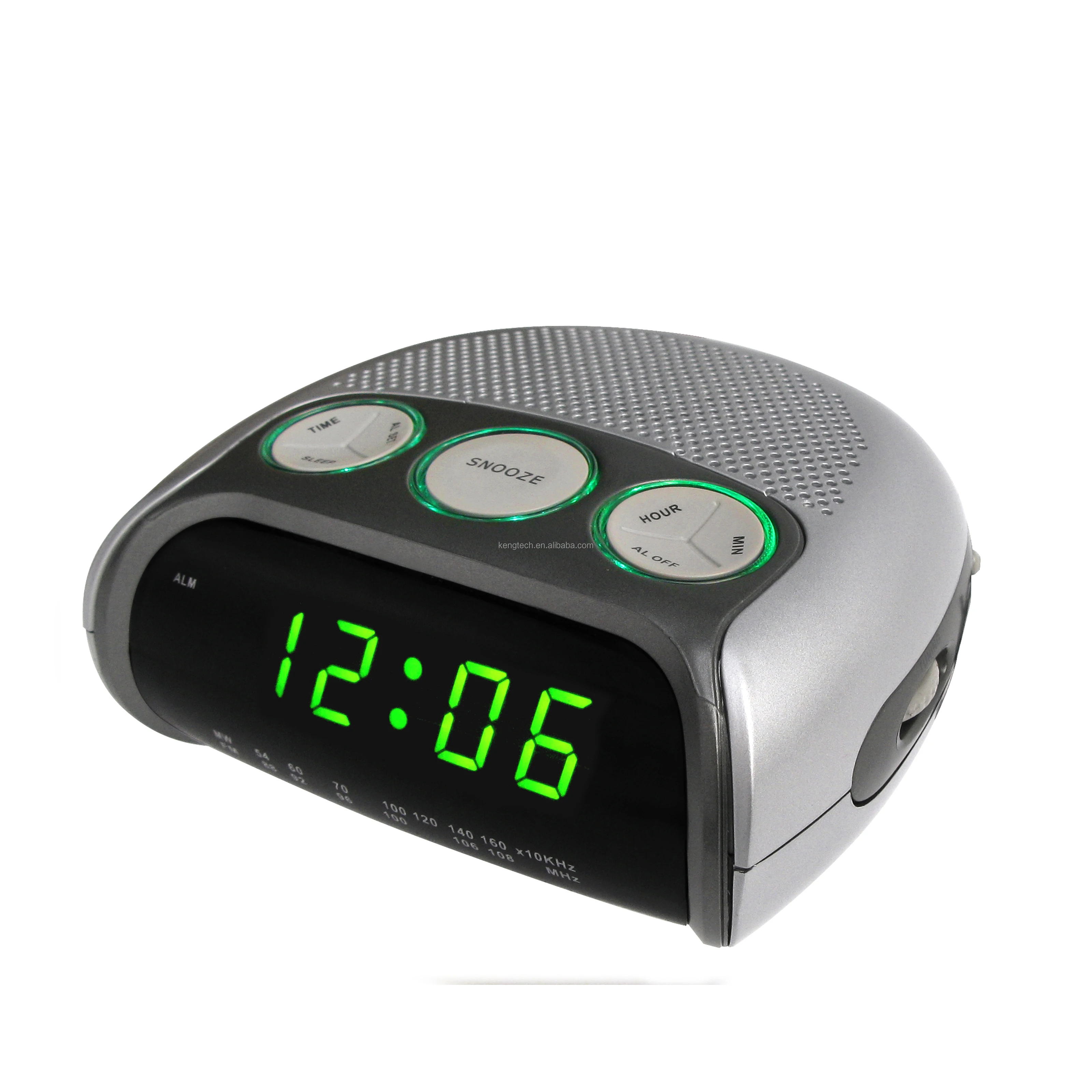 CT-3193 Hot Item Green LED Dual Alarms Light Rim Clock Radio