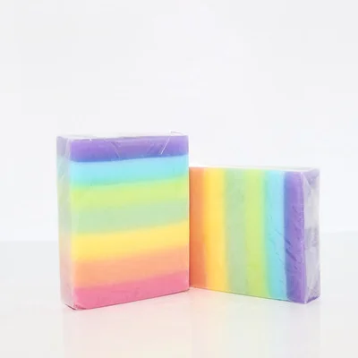 Seven colors mixed rainbow handwork cooling soap moisturizes deep cleansing essential oil soap