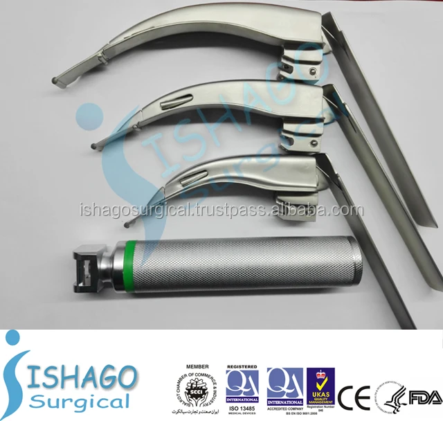 Flexible/Mccoy Fiber Optic Laryngoscope set, Stainless Steel Autoclavable