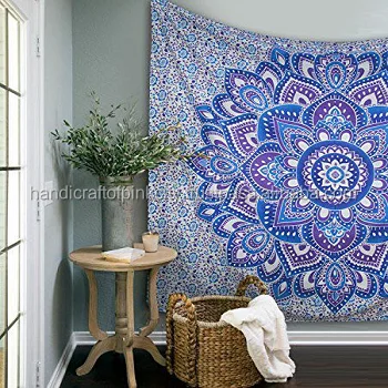 Indian Handmade Round Mandala Tapestry Printed Beach Throw