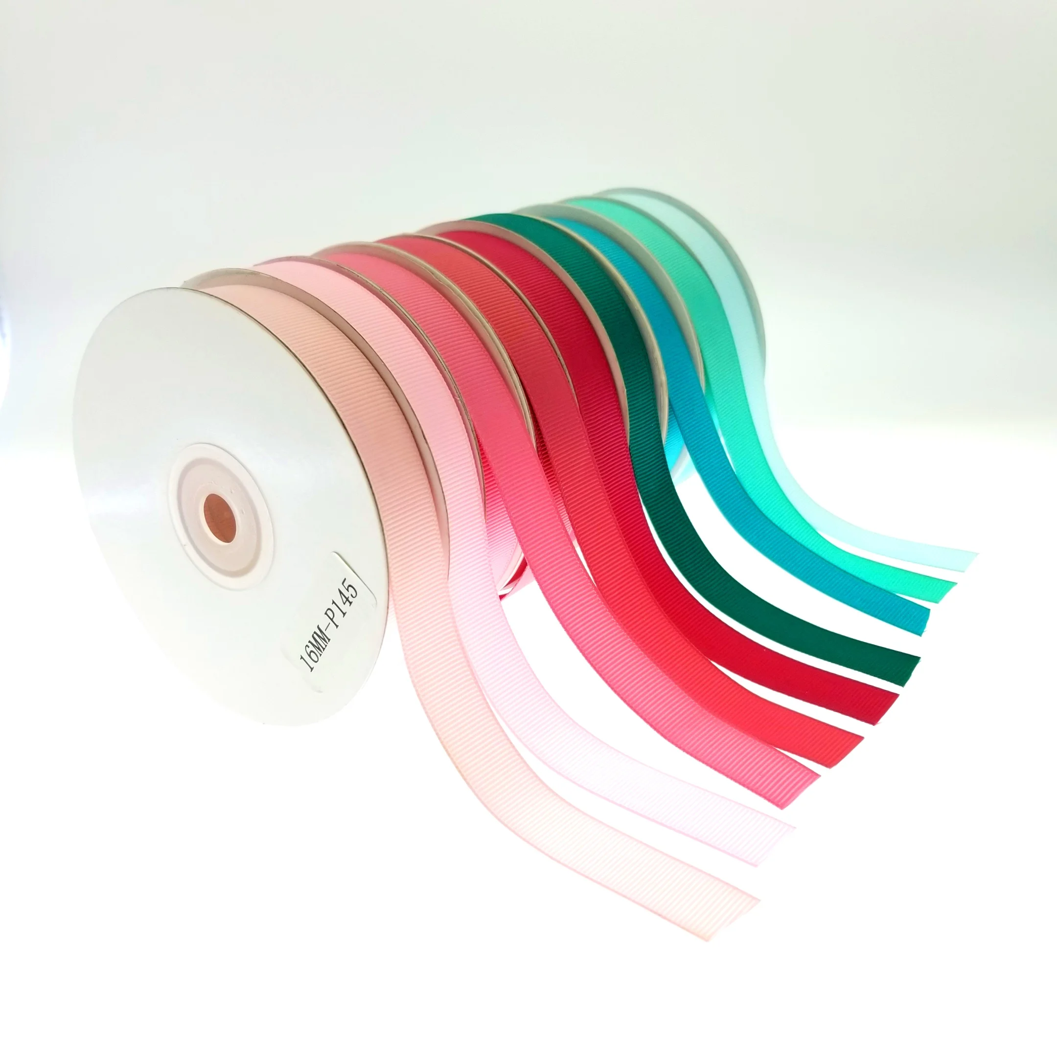 Promotion 13 mm solid color polyester woven grosgrain ribbon