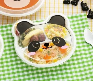 Wholesale disposable animal pattern bento lunch box for kids to go fast food food safe quality microwave meal prep custom