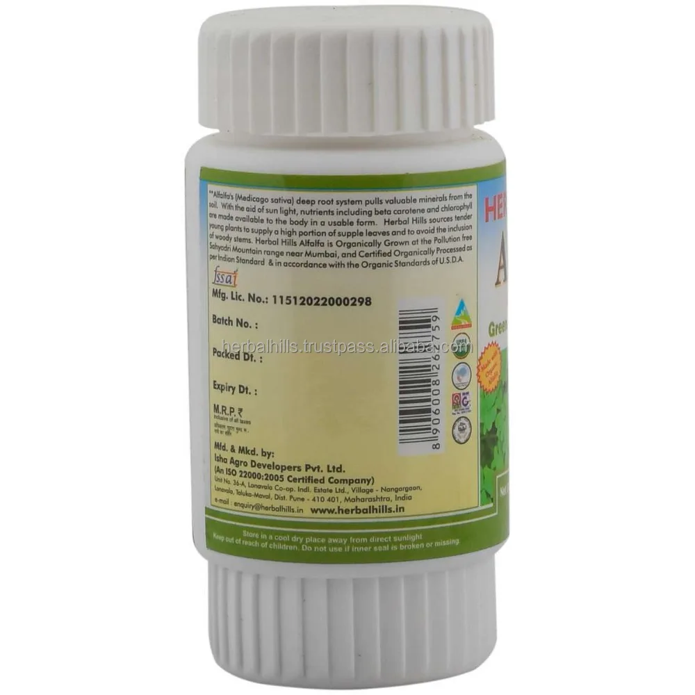 
Healthcare Superfood Alfalfa Tablet Organically certified by 500mg tablet 