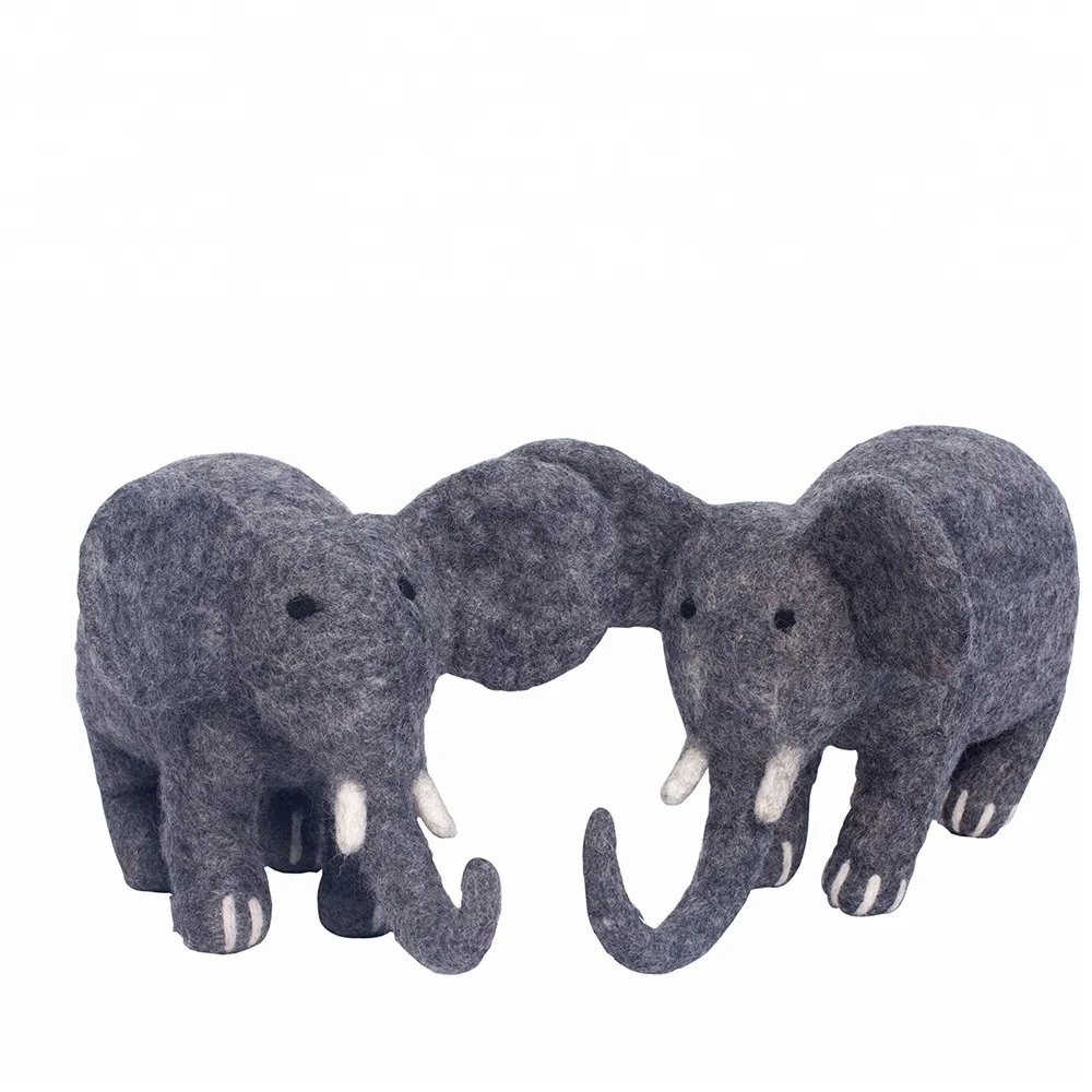 Elephant 100% Wool Nepalese Handmade Educational Toys for Kids Customizable Logo Felt Animal S for Playing