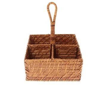 Hot Direct Supplier Foldable Bamboo Rattan Cutlery Kitchen Storage Rattan Organizer Storage Made In Vietnam