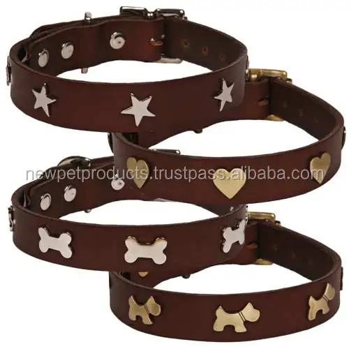 Dog collar german shepherd pet collars & leashes for dogs pet training traffic leading leather customized brand logo all seasons