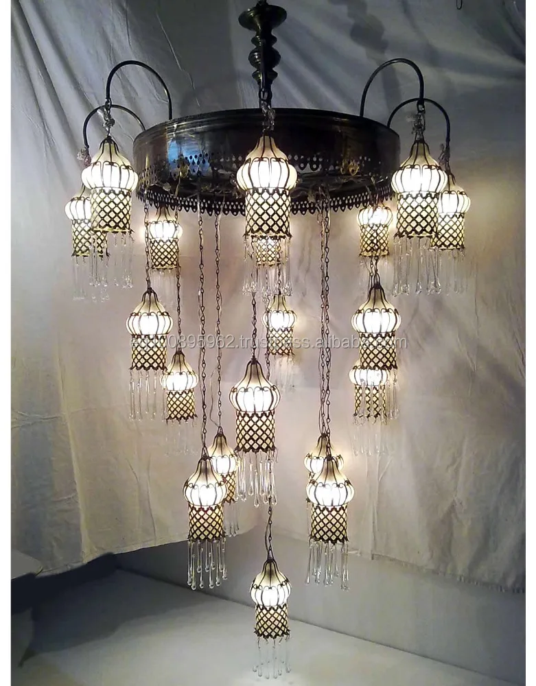 BR337 Traditional Vintage Reproduction White Stained Murano Glass Chandelier Modern Antique Style E26 Base Ceiling Lighting