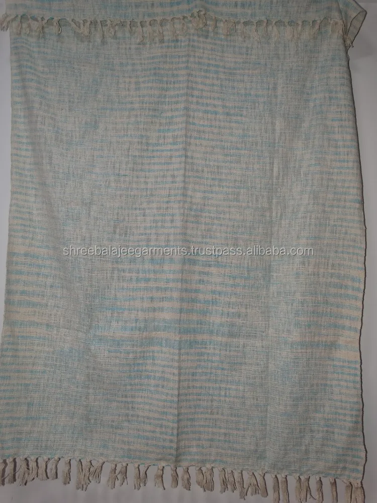 Wholesale Eco-friendly Soft Cotton Blanket Throw Pure natural cotton Strips pattern sofa throw blankets soft bed Throw