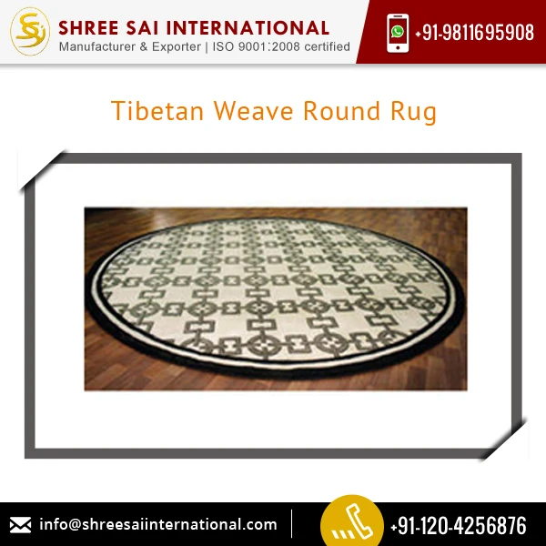Most Selling Superior Quality Tibetan Weave Round Rug at Bulk Price