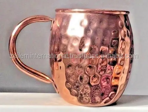 Copper moscow mug with copper handle and branding options
