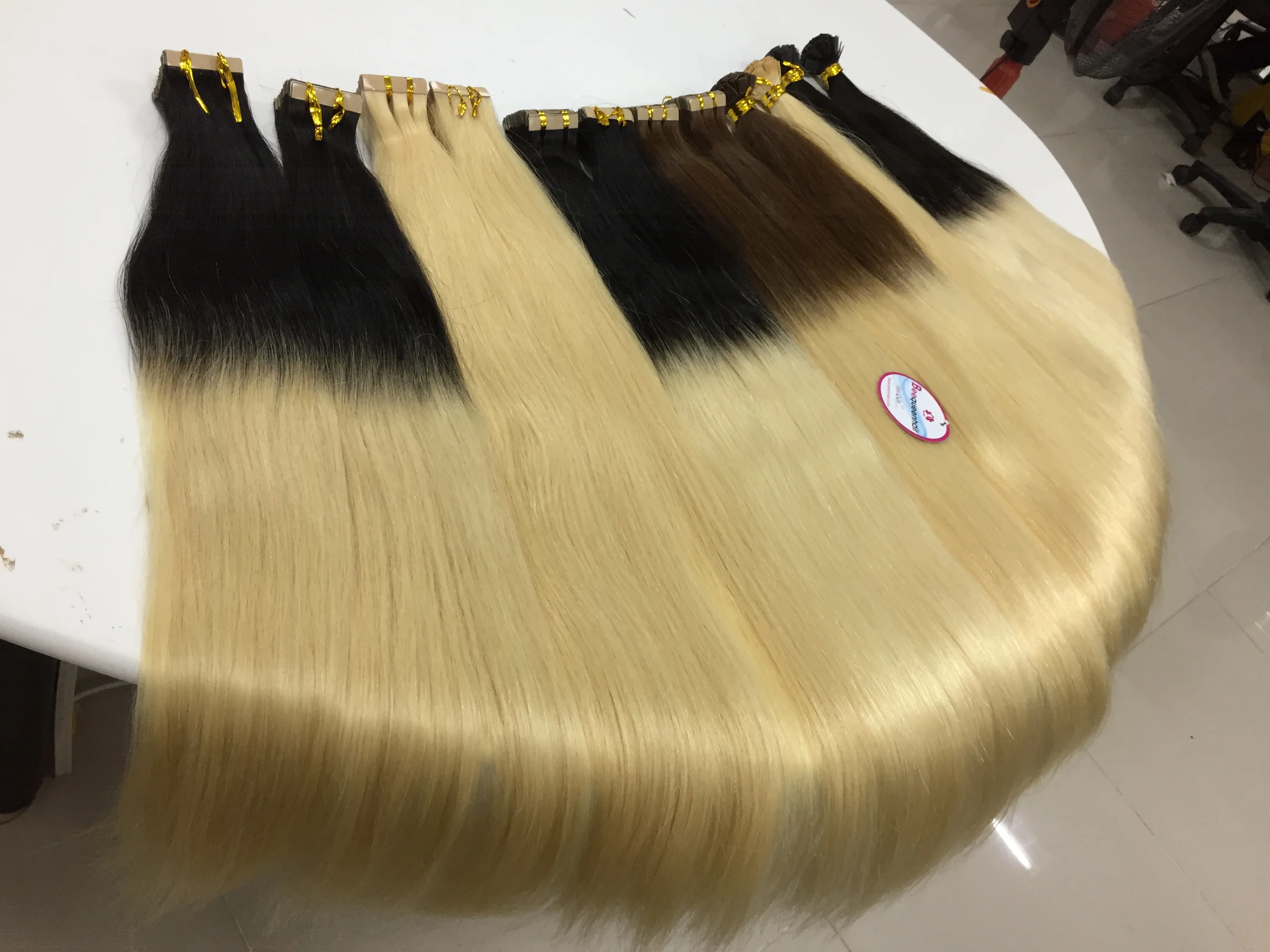 
CUTICLE ALIGNED human hair invisible tape 22 inches high quality straight TAPE HAIR EXTENSIONS 