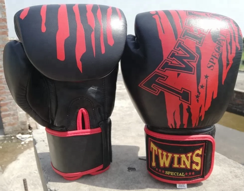 Custom Boxing Gloves Real Leather Hand Mold elegant print twins design