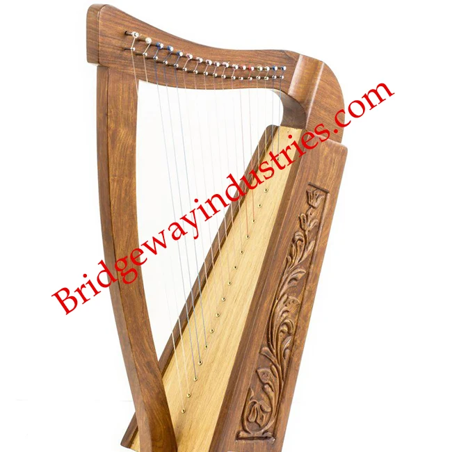 
27 Inch Tall Celtic Irish Knee Harp 17 Strings Solid Wood 