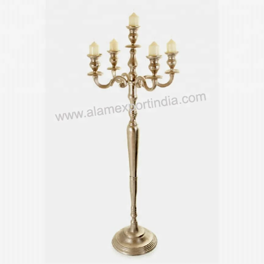 gold plated tall centerpiece wedding handmade flower bowl candelabra