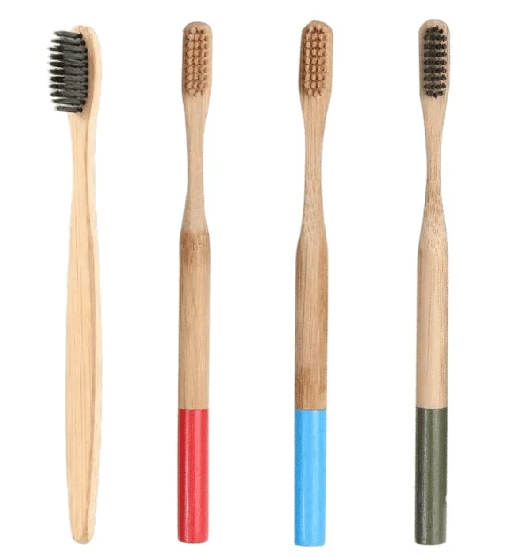 Biodegradable Eco-Friendly Natural Soft Bamboo Charcoal Toothbrush Tongue Scraper Cleaner Brushes