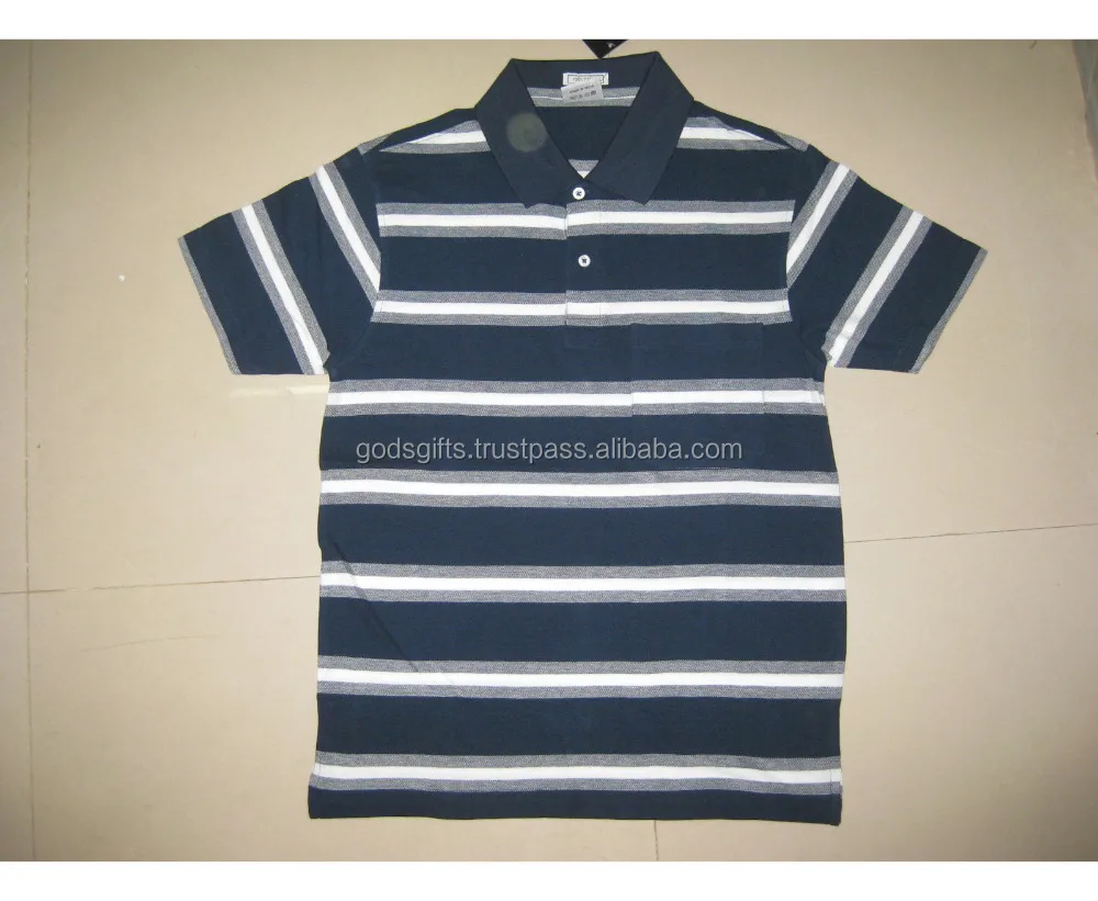Polo T-Shirt Stripes design oem polo customized polo cheap direct export indian manufacturer tirupur bamboo cotton online sale