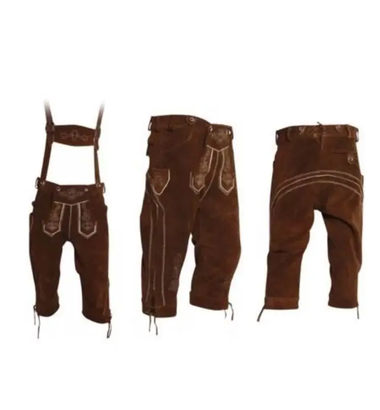 Genuine Leather Trachten Bavarian Oktoberfest Lederhosen shorts for men