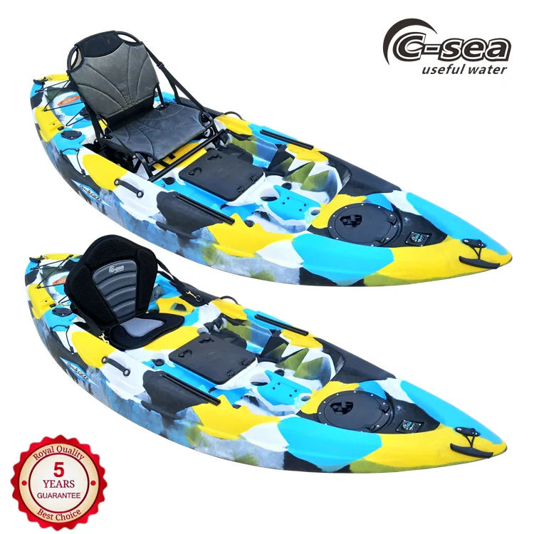 270cm plastic fishing kayak with aluminium chair seat and fish finder