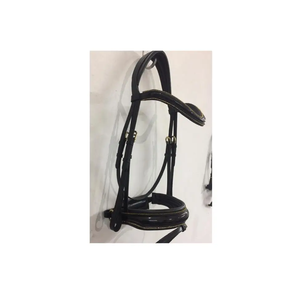
Блестящая уздечка для лошадей лучшего качества из кожи DD 