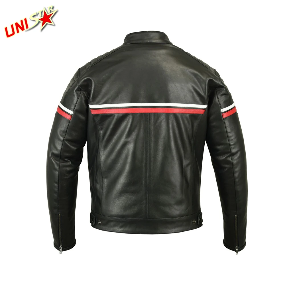 New arrival custom windproof casual black riding biker motorcycle men leather jackets stylish