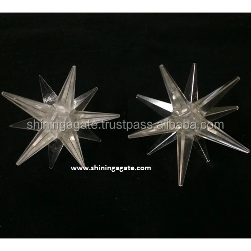 Кристалл кварца 12 заостренных винтов с звезда Меркаба звезды | Оптовая продажа Меркаба звезды