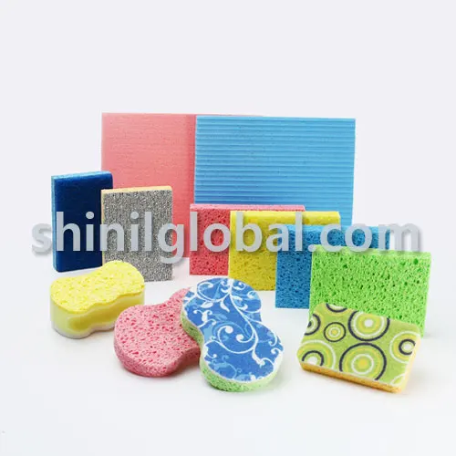 Korean Top selling kitchen dish cleaning sponge scrubber OEM Customized Wet Cellulose Eco Sponge