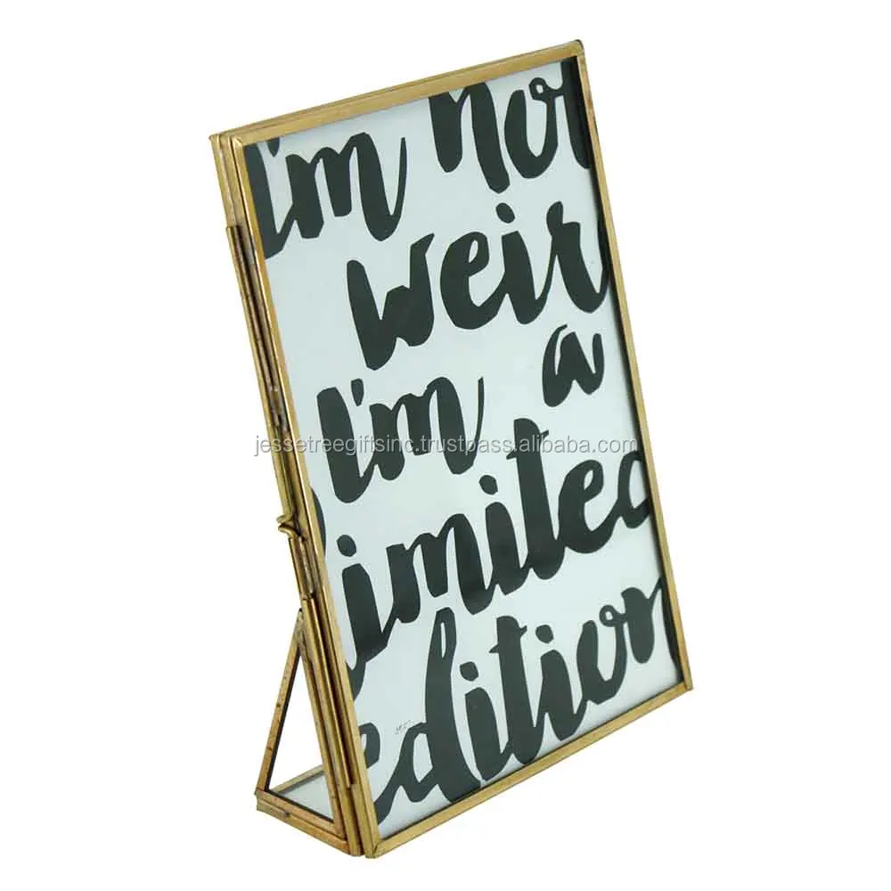 Modern Style Metal & Glass Tabletop Photo Frame With Black Powder Coating Finishing Best Quality For Home Decoration