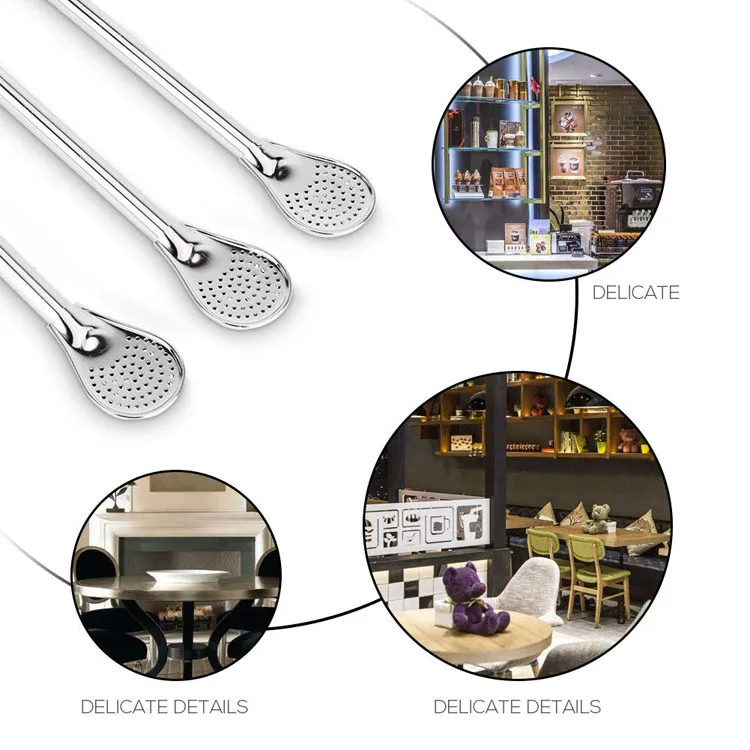 stainless steel easy clean drinking filter bombilla yerba mate straw with packing