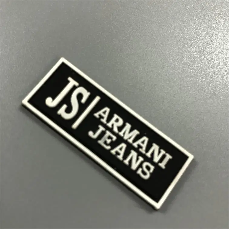 Custom pvc 3d clothing embossed rubber patch tag