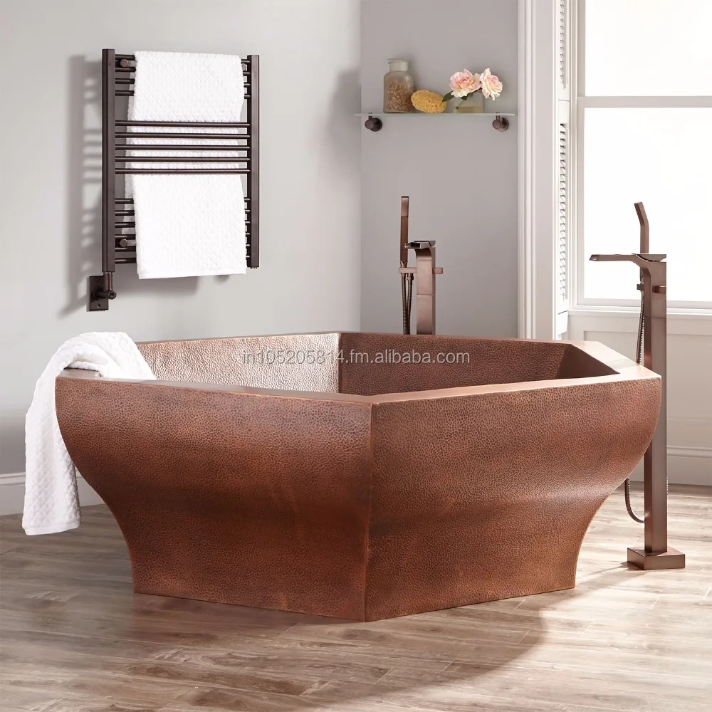 Handmade Pure Solid Copper Freestanding Claw Foot Bath Tub 5.5 Antique Copper