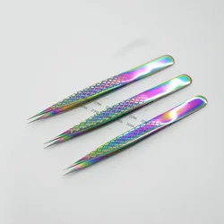 Eyelash Tweezers Logo All Plasma Shades Eyelash Extension Tweezers Double Angle Volume Eyelash Extension Tweezers