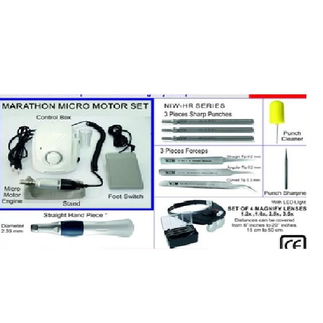 FUE Hair Transplant KIT 114 MARATHON Micro Motor SET Handpiece LED