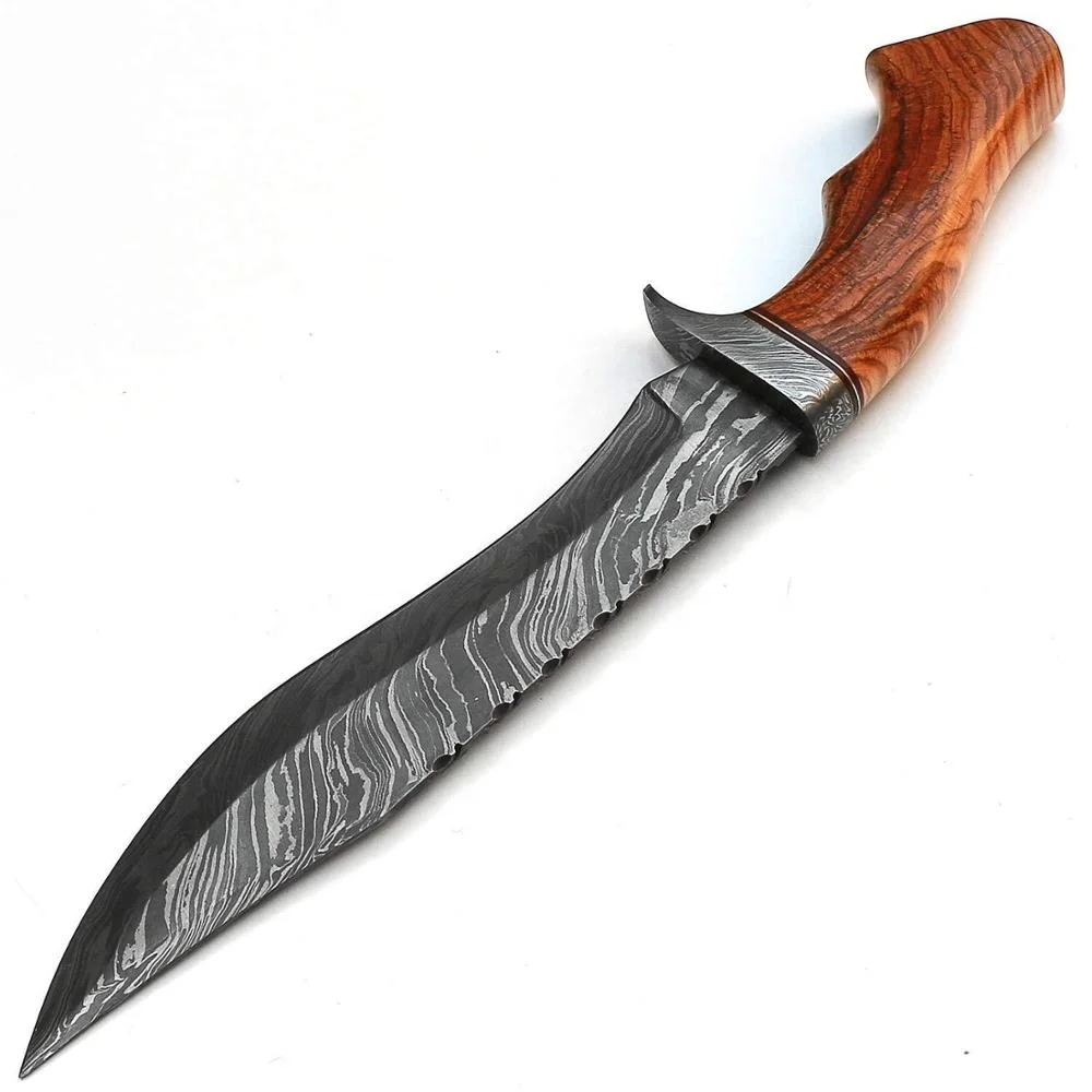 Custom Handmade Damascus Steel Hunting Bowie Knife