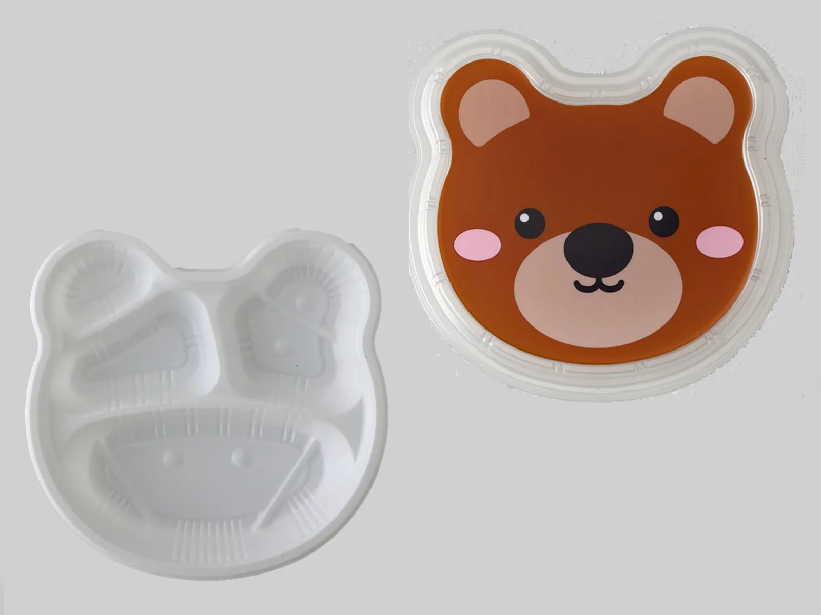 Wholesale kids lunch box bento box bear pattern food packaging takeaway