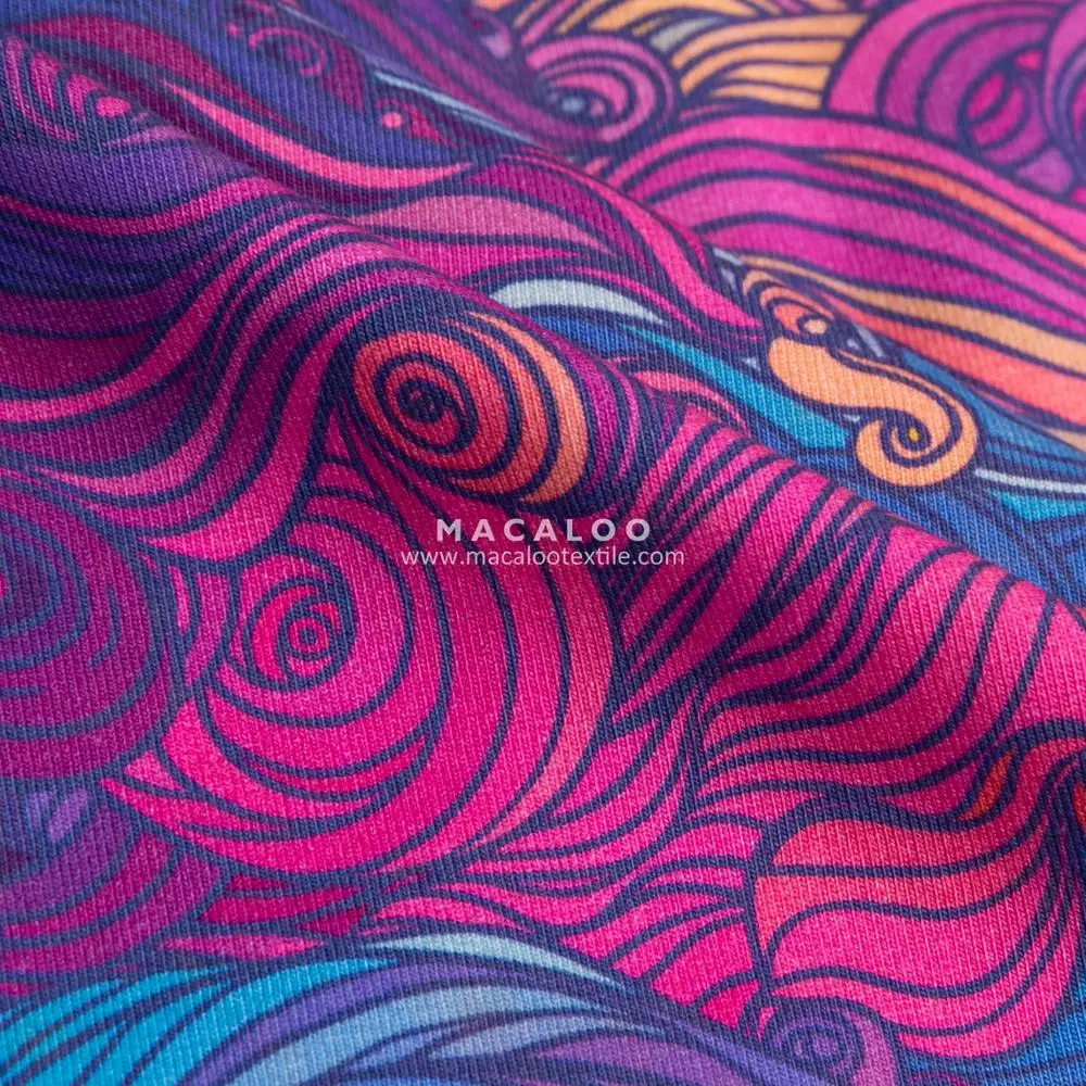 Amazing quality super soft customized digital printed stretch cotton jersey fabric for baby clothes