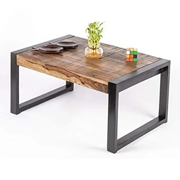 PREMIUM INDUSTRIAL FURNITURE COFFEE TABLE WOODEN METAL OFFICE TABLETOP COFFEE TABLE