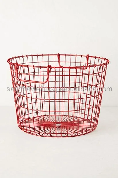 ROUND METAL IRON WIRE BASKET KITCHEN DECORATIVE METAL WIRE BASKET LOW PRICE FRUIT BASKET