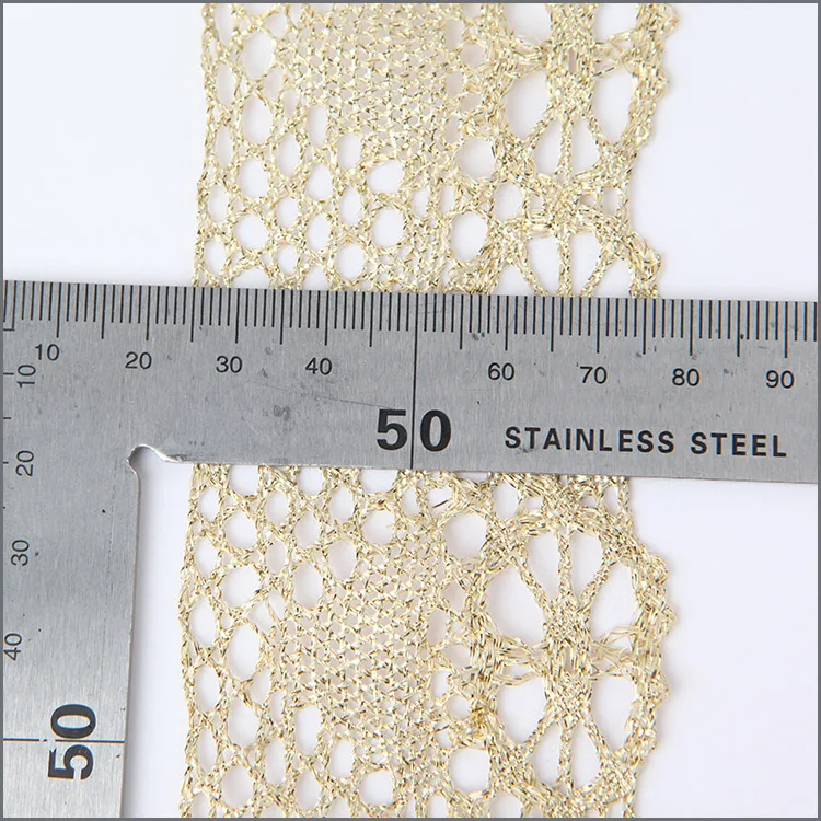 Metallic GOLD Embroidery Lace Trim for Bridal