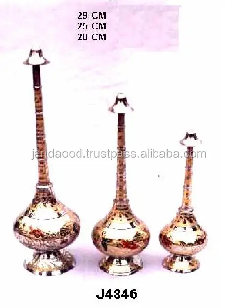 Nickel Gold Finished Cast Brass Water Sprinkler Brass Art Ware Indian Crafts Brass Water Sprinkler Gulab Pasha
