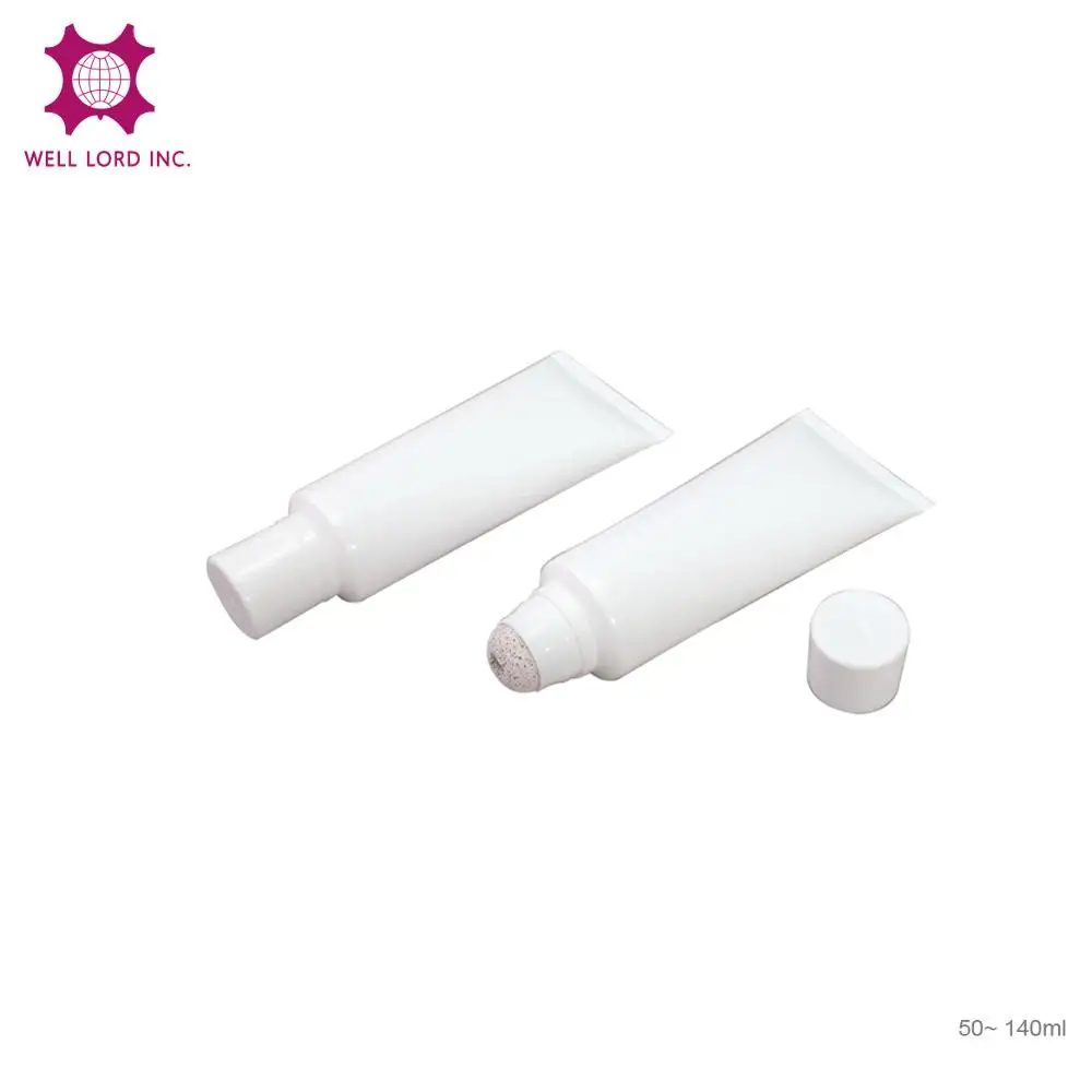 100ml multi layer plastic tube packaging with 3 stainless steel roller ball applicator for body massage oil