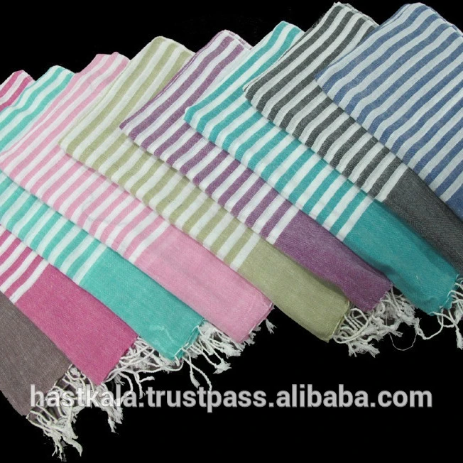 
REACH COMPLIANT AZO FREE 100% COTTON YARN DYED WOVEN HANDLOOM FOUTA TOWELS 