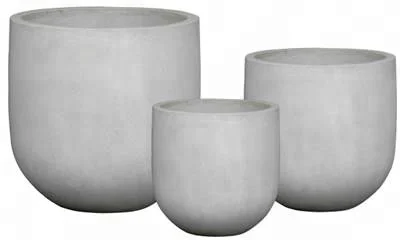 natural black color light fiber cement concrete planter flower pots resort hotel