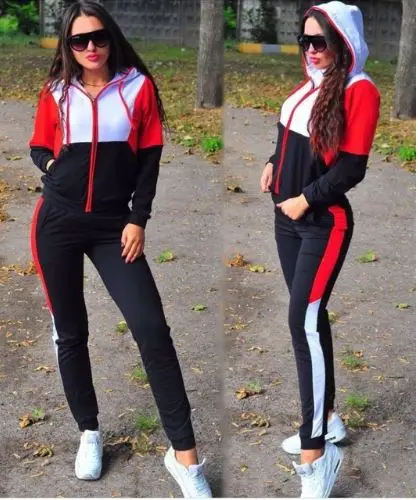 Women Plus Size Tracksuit Two Piece Set Casual Sport Suit Women 2 Piece Sets Sportswear Zipper Tracksuit Female