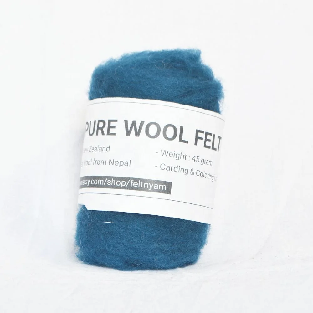 WR-060, Pure Felt Wool Roving, New Zealand Origin, Fluffier, Smooth and Lustrous, Carded and Colored in Nepal by Women Artisans
