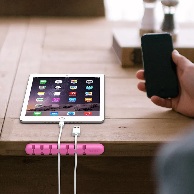 ORICO 7 Slots Silicone Clips Holders Desktop Cable Desktop Cable Manager