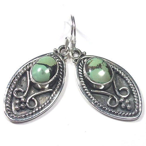 925 sterling silver drop earrings for women authentic blue Tibetan turquoise wholesale jewelry