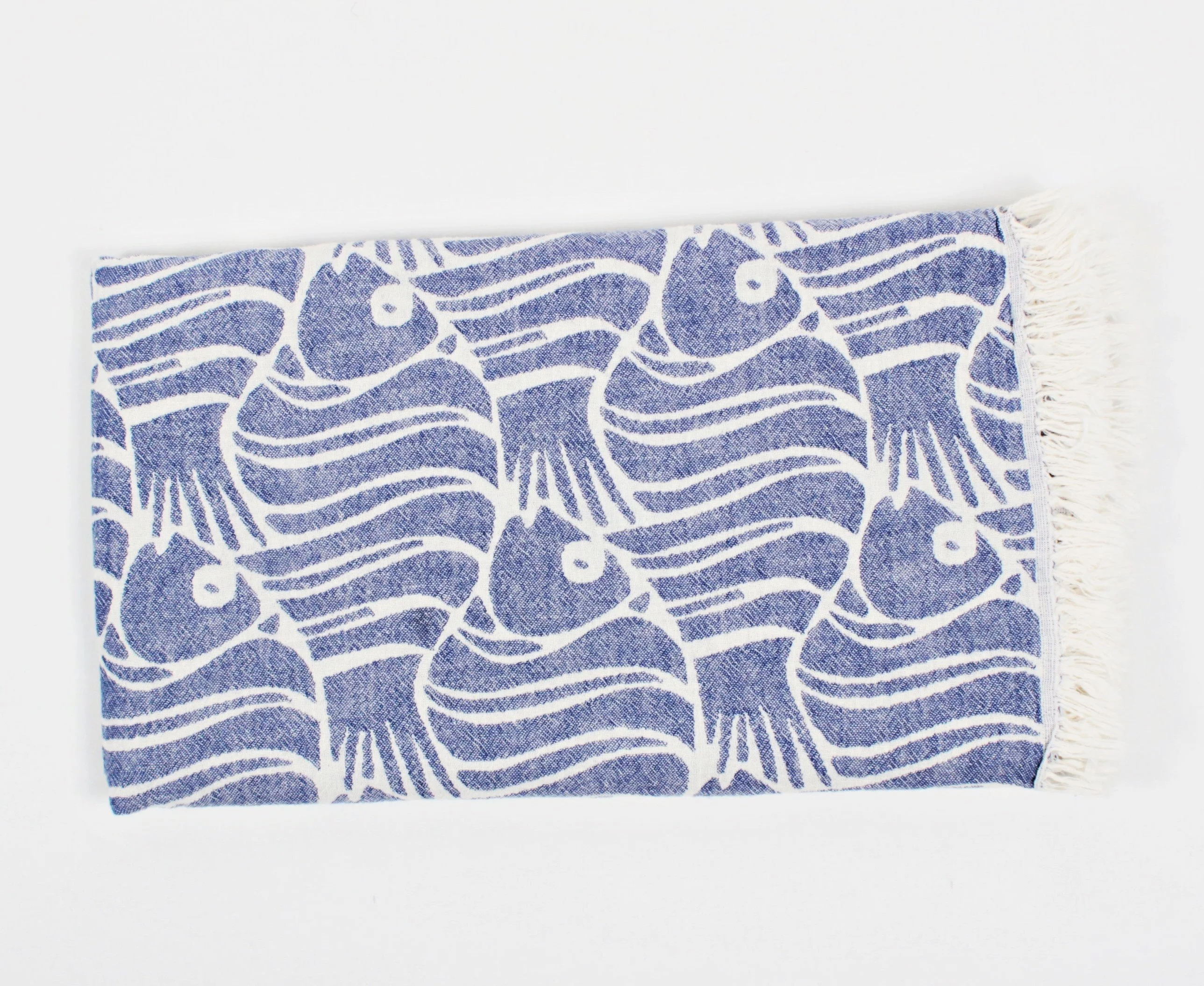 High Quality Best Price Turkish Cotton Custom Fish Pattern Peshtemal Beach Fouta Turkish Towel