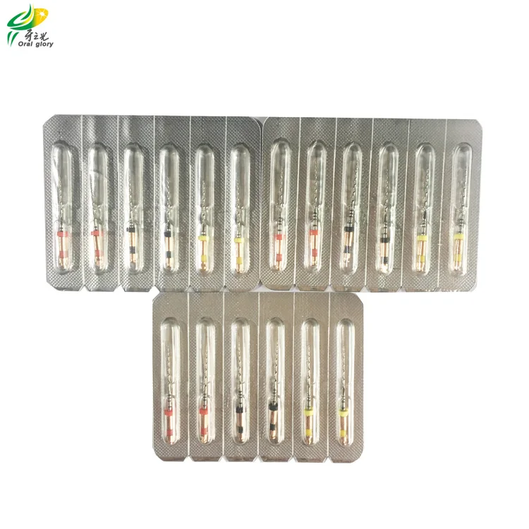 NITI rotary dental endo files roll wave file gold with heat activation reciprocating system